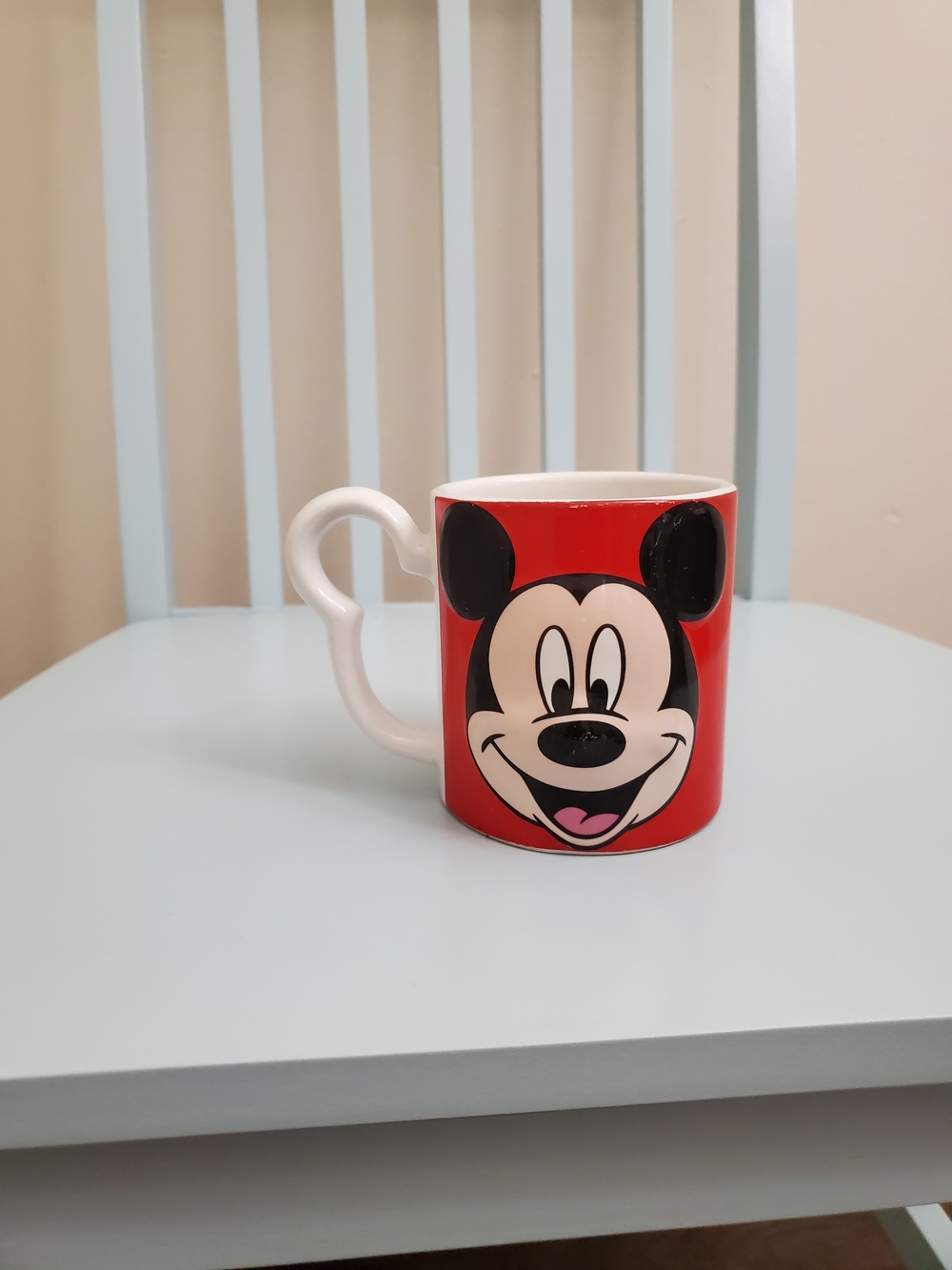 Disney Red Mickey Mouse Mug with White Heart Handle